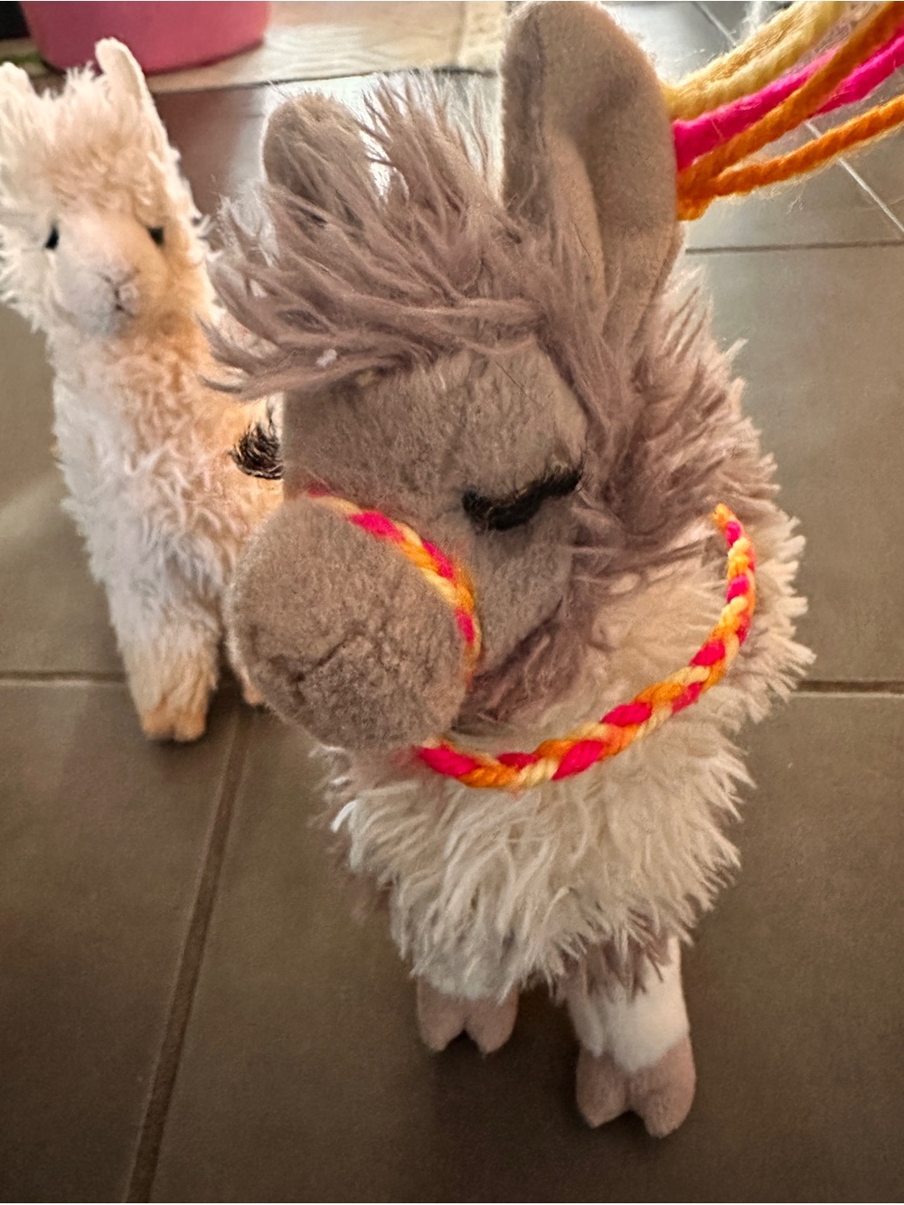 Plush Llamas Douglas Toys - Soft Beige & Brown - Set of 2 - Picture 3 of 7